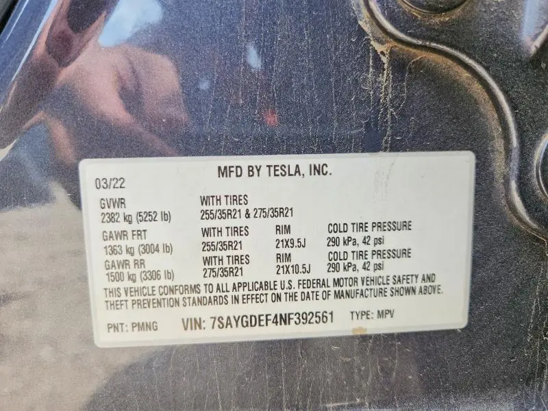 2022 TESLA MODEL Y   
