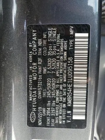 2020 HYUNDAI PALISADE LIMITED  