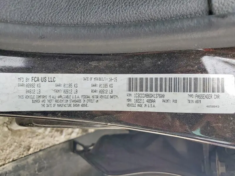 2016 CHRYSLER 200 LIMITED  