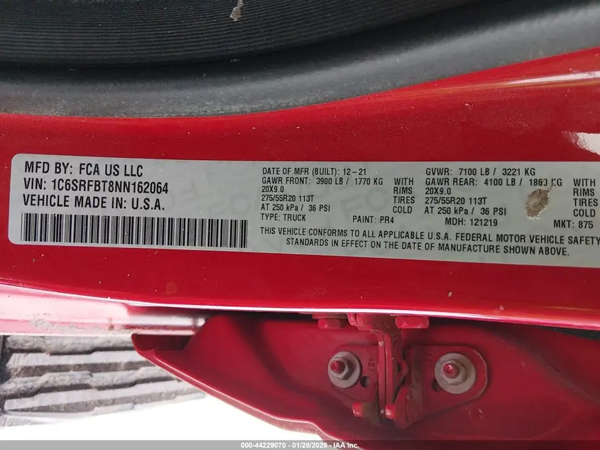 2022 RAM 1500 BIG HORN  4X4 6'4 BOX