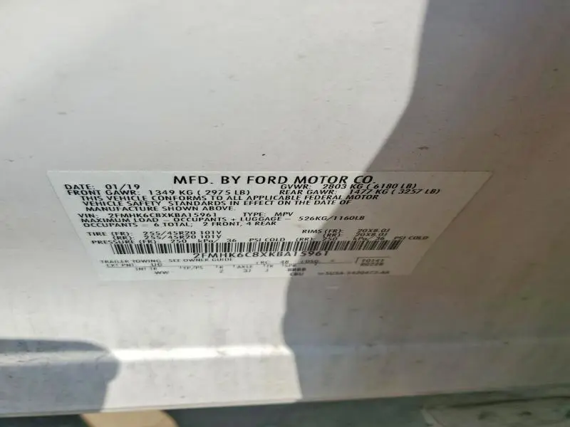 2019 FORD FLEX SEL  