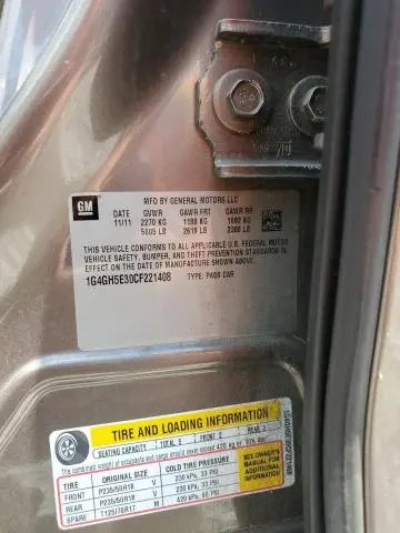 2012 BUICK LACROSSE PREMIUM  
