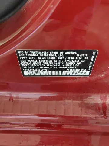 2019 VOLKSWAGEN PASSAT WOLFSBURG  