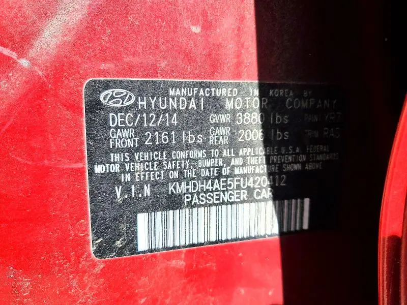 2015 HYUNDAI ELANTRA SE  