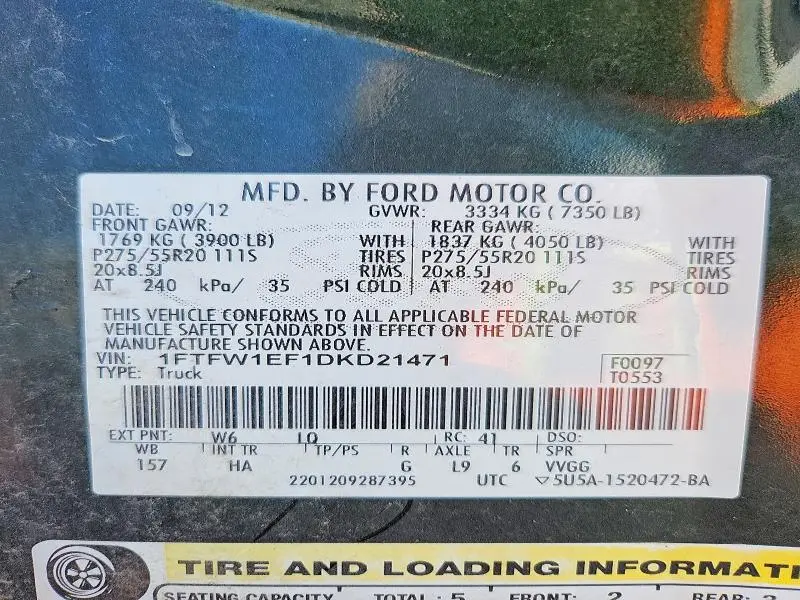 2013 FORD F150 SUPERCREW  