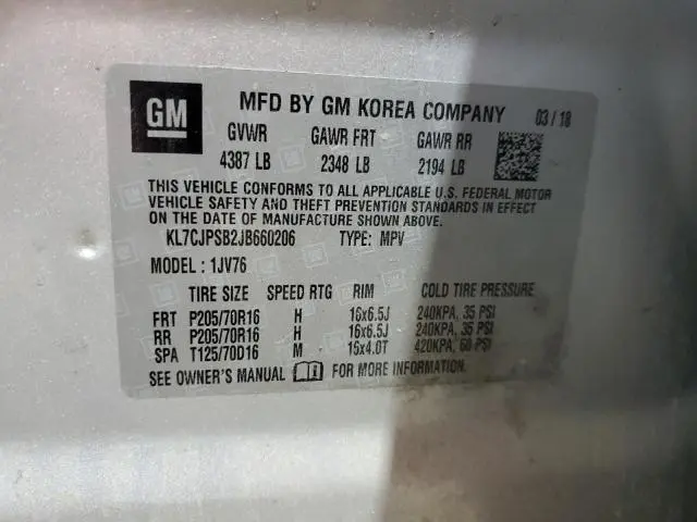 2018 CHEVROLET TRAX 1LT  