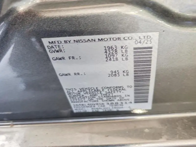 2025 NISSAN ALTIMA SV  
