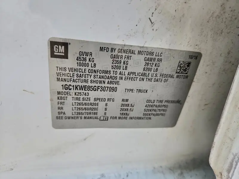 2016 CHEVROLET SILVERADO K2500 HEAVY DUTY LTZ  