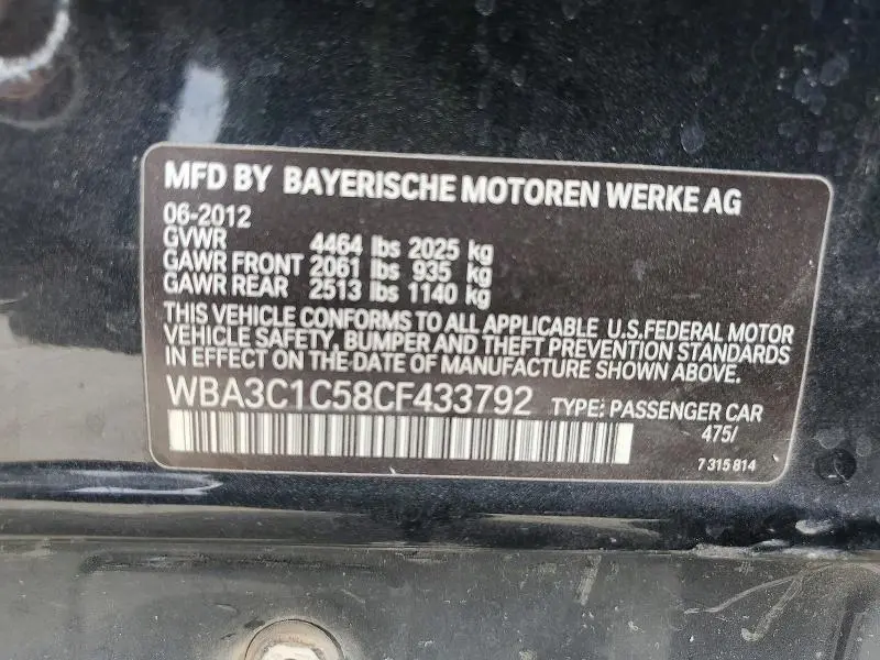 2012 BMW 328 I SULEV  
