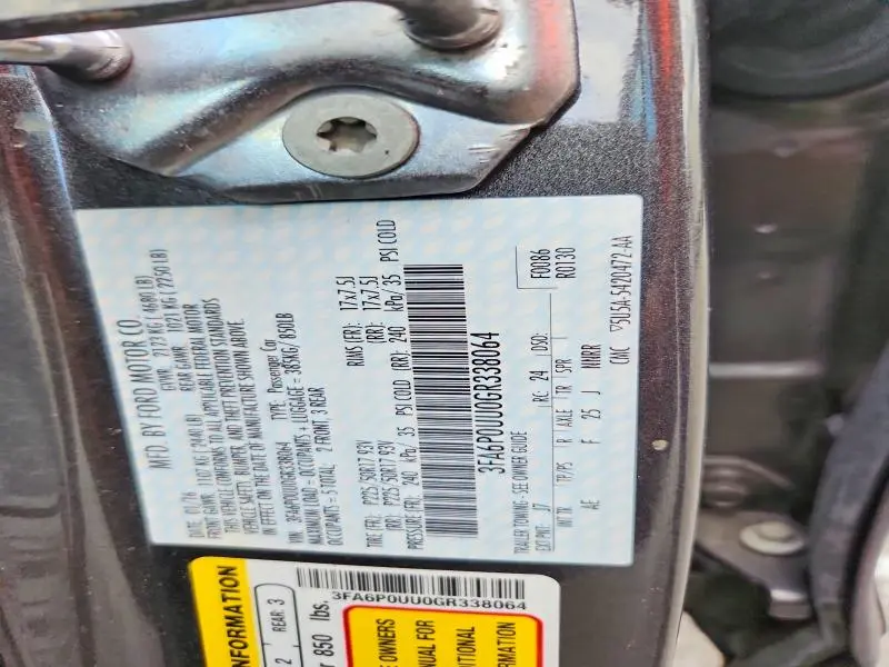2016 FORD FUSION S HYBRID  