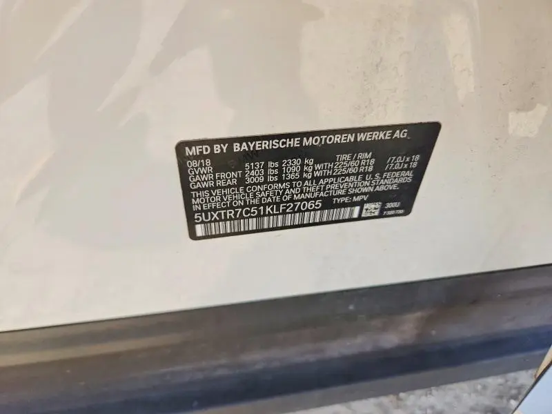 2019 BMW X3 SDRIVE30I  