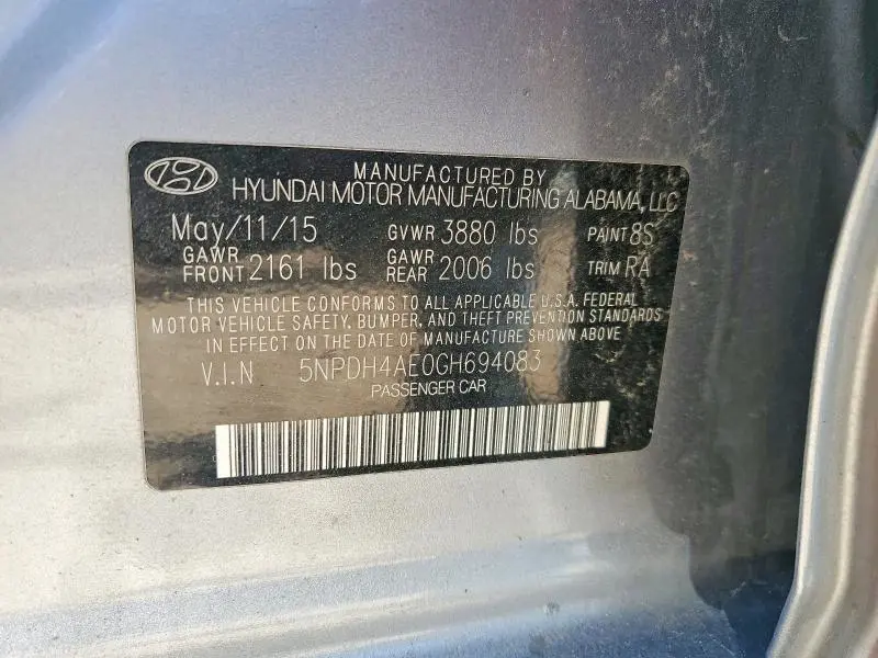 2016 HYUNDAI ELANTRA SE  