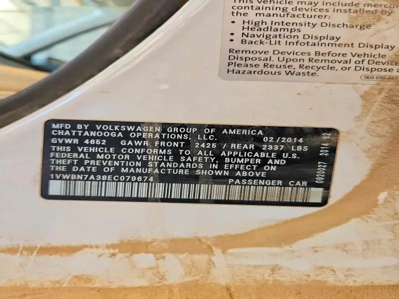 2014 VOLKSWAGEN PASSAT SE  