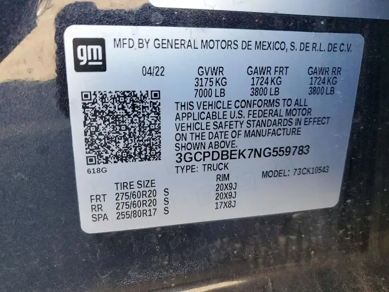2022 CHEVROLET SILVERADO K1500 CUSTOM  