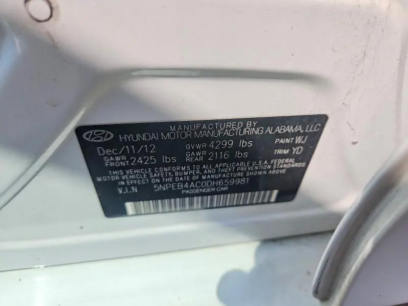 2013 HYUNDAI SONATA GLS  