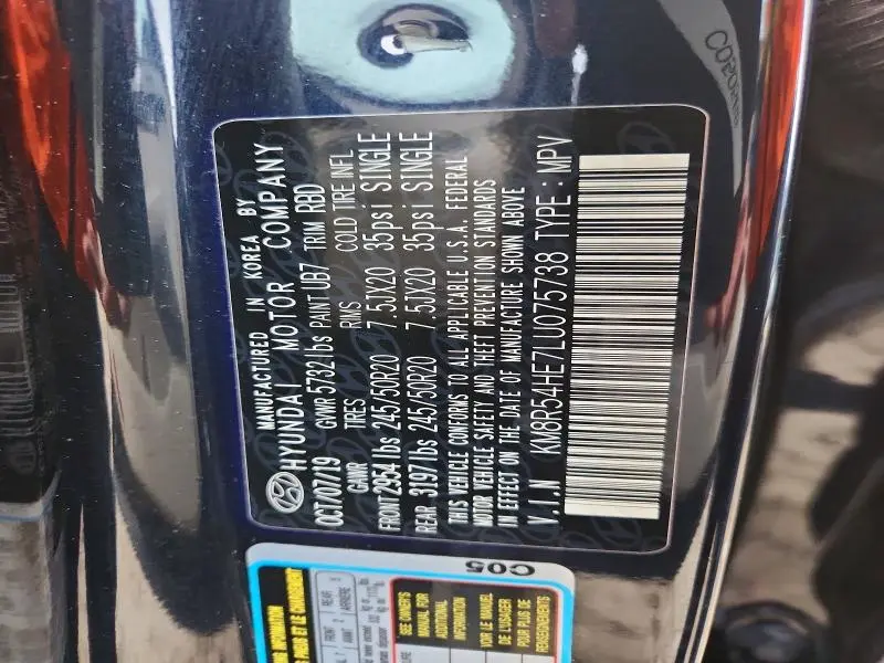 2020 HYUNDAI PALISADE LIMITED  