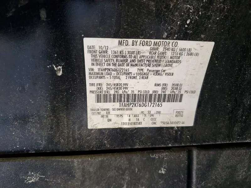 2013 FORD TAURUS SHO  