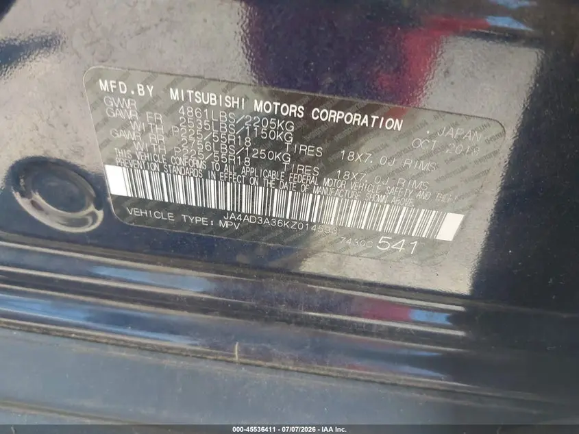 2019 MITSUBISHI OUTLANDER SEL