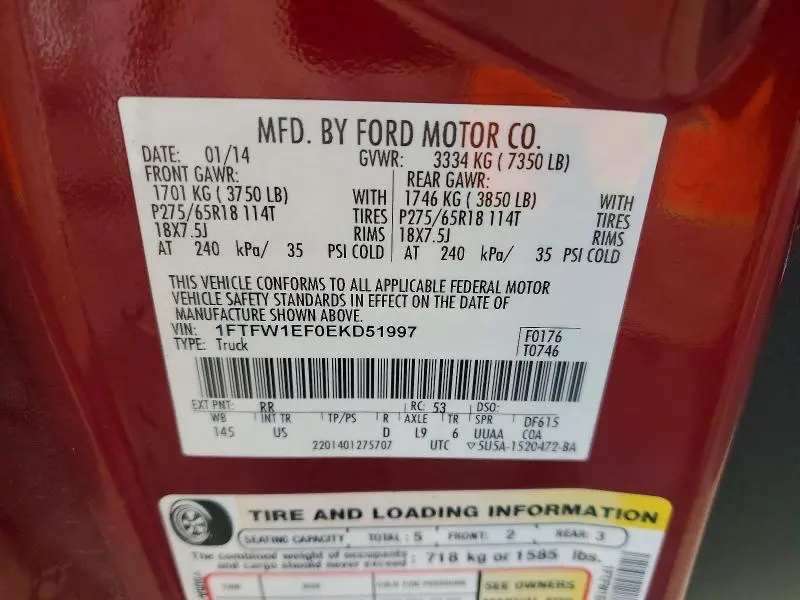 2014 FORD F150 SUPERCREW  