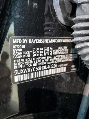 2017 BMW X3 XDRIVE35I  