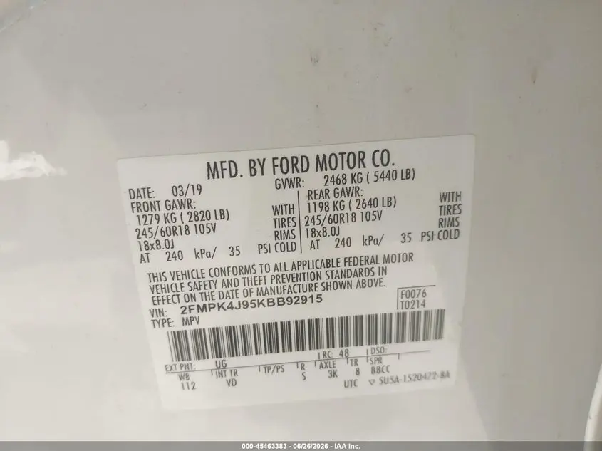 2019 FORD EDGE SEL