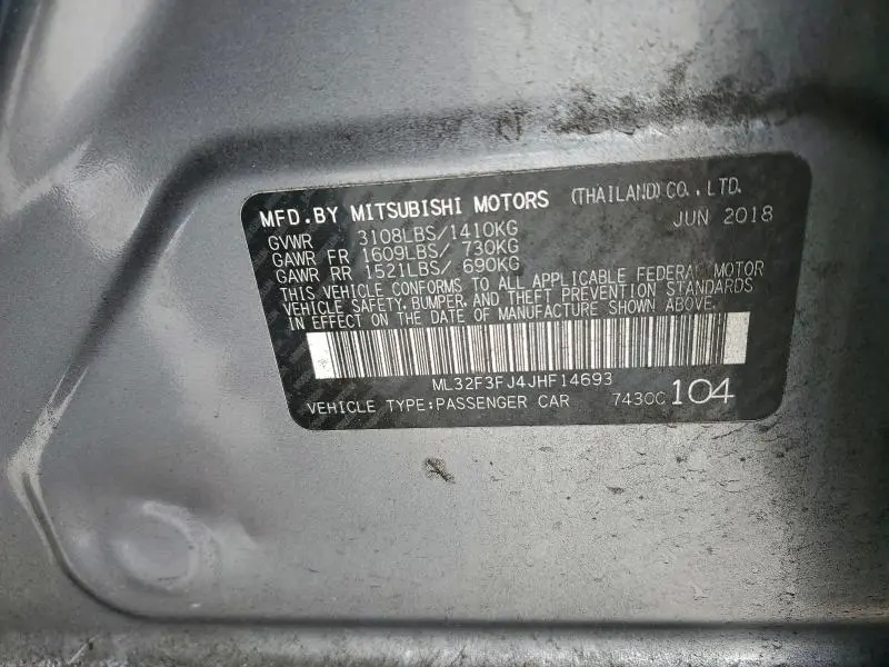 2018 MITSUBISHI MIRAGE G4 ES  