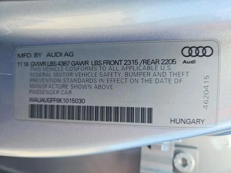 2019 AUDI A3 PREMIUM  