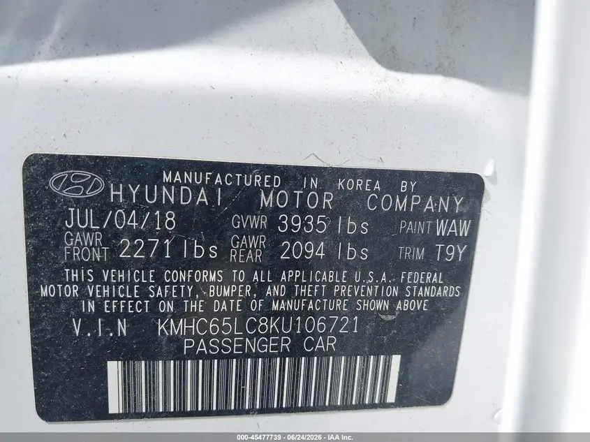 2019 HYUNDAI IONIQ HYBRID BLUE