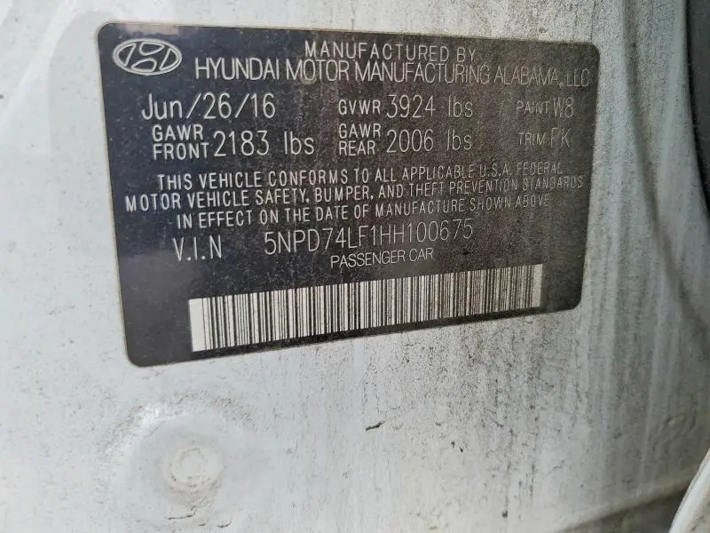 2017 HYUNDAI ELANTRA SE  