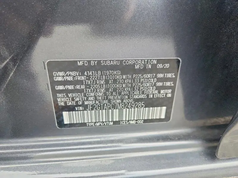 2021 SUBARU CROSSTREK PREMIUM  
