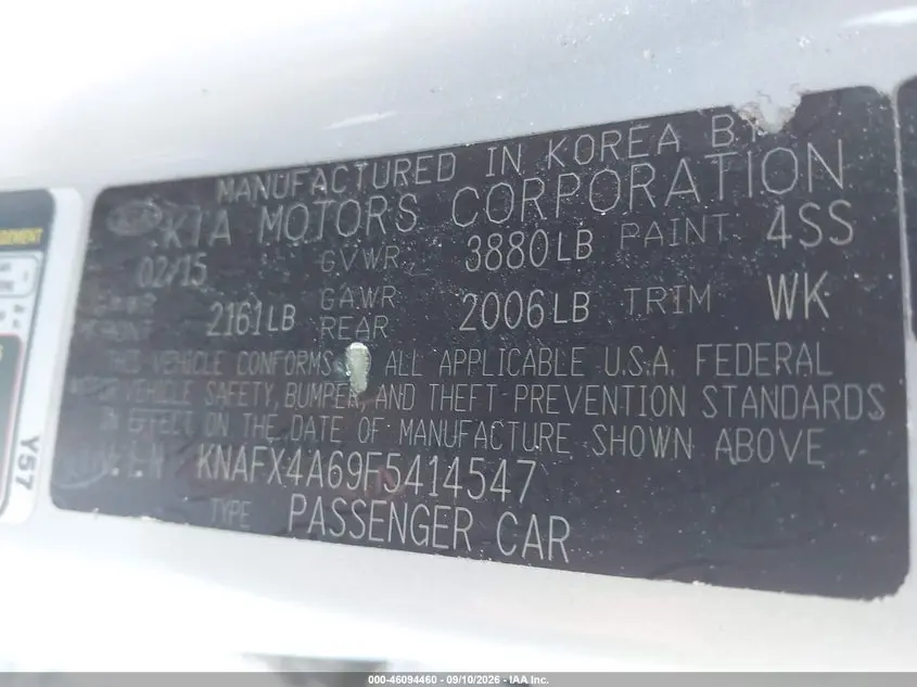 2015 KIA FORTE LX