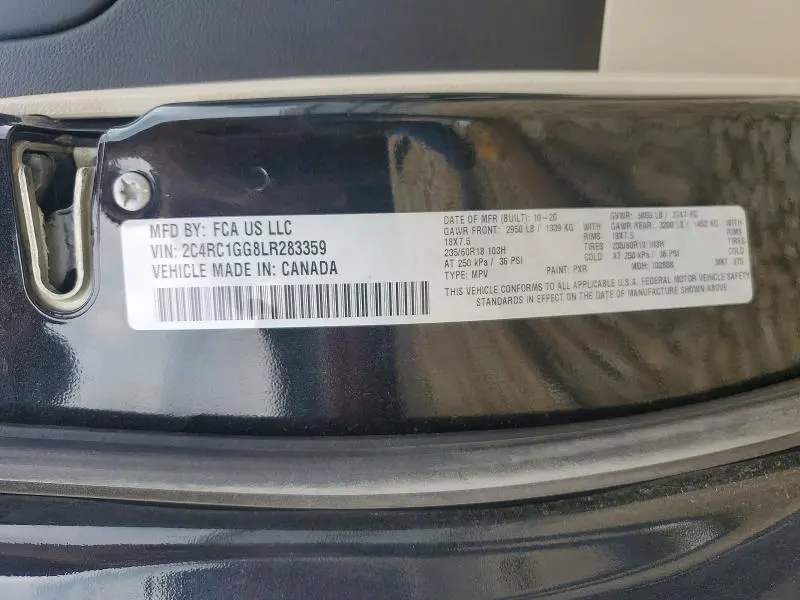 2020 CHRYSLER PACIFICA LIMITED  