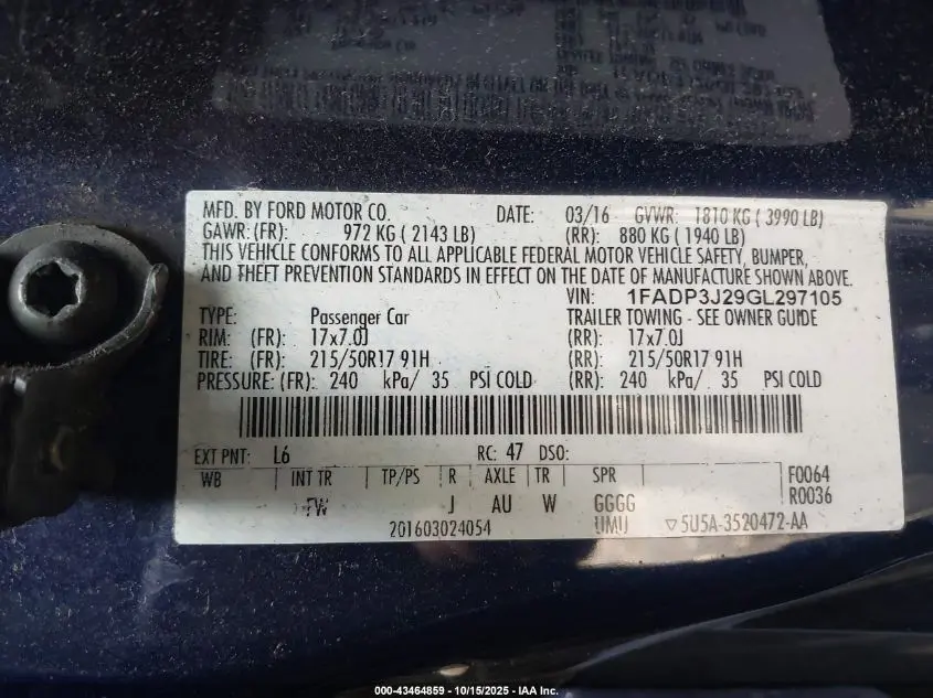 2016 FORD FOCUS TITANIUM