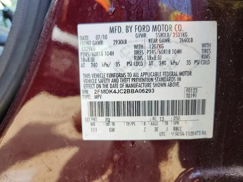 2011 FORD EDGE SEL  