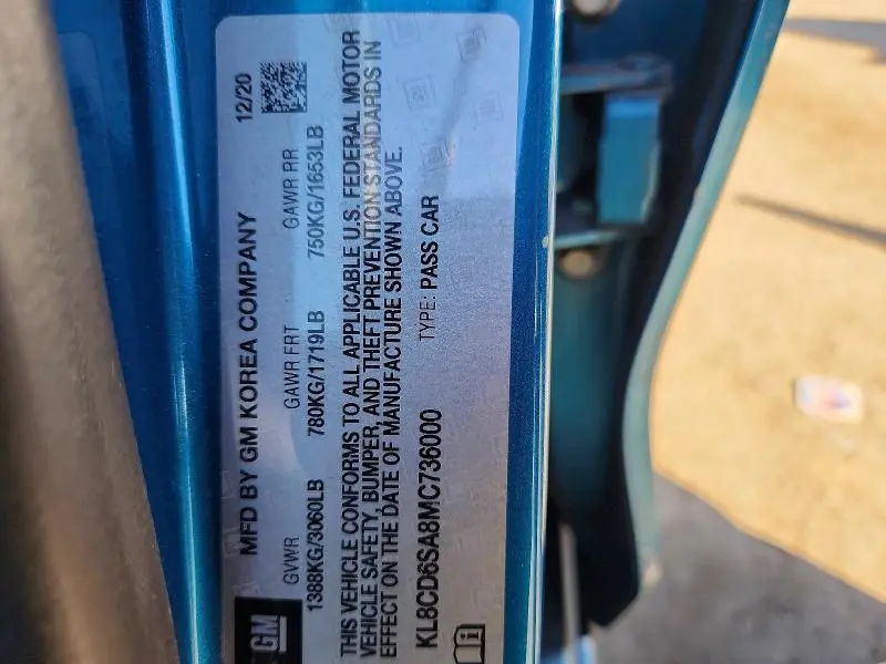 2021 CHEVROLET SPARK 1LT  