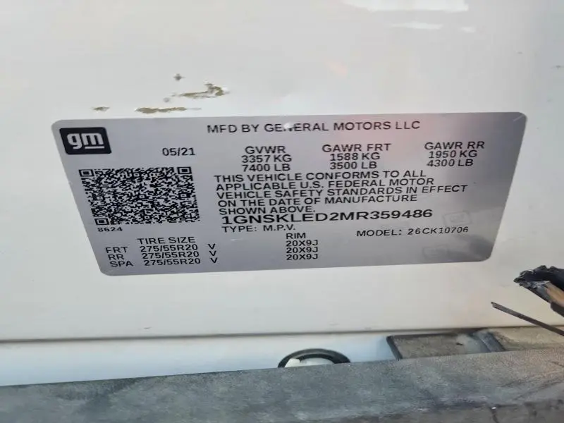 2021 CHEVROLET TAHOE K1500  