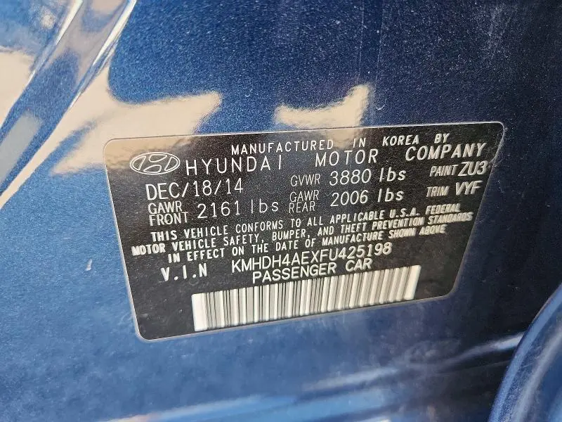 2015 HYUNDAI ELANTRA LIMITED  