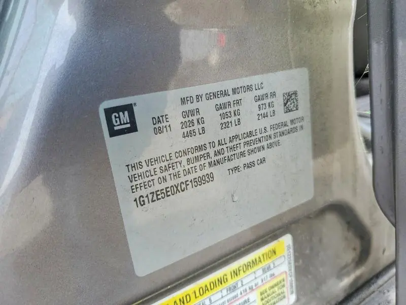 2012 CHEVROLET MALIBU LTZ  