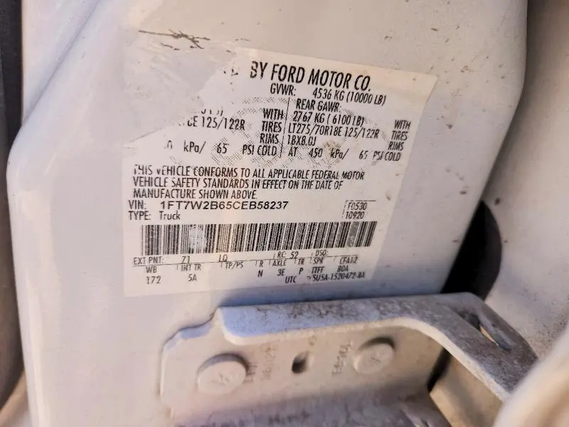2012 FORD F250 SUPER DUTY  
