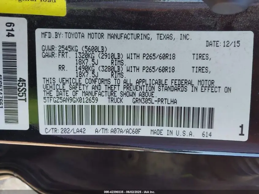 2016 TOYOTA TACOMA LIMITED