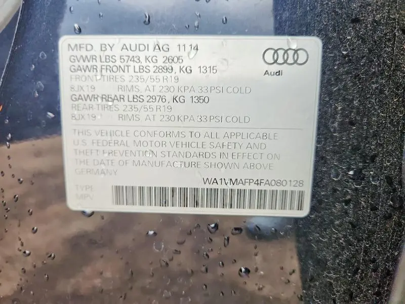 2015 AUDI Q5 TDI PRESTIGE  