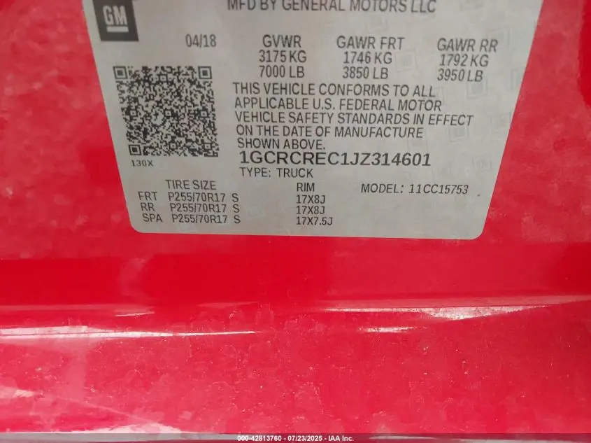 2018 CHEVROLET SILVERADO 1500 1LT