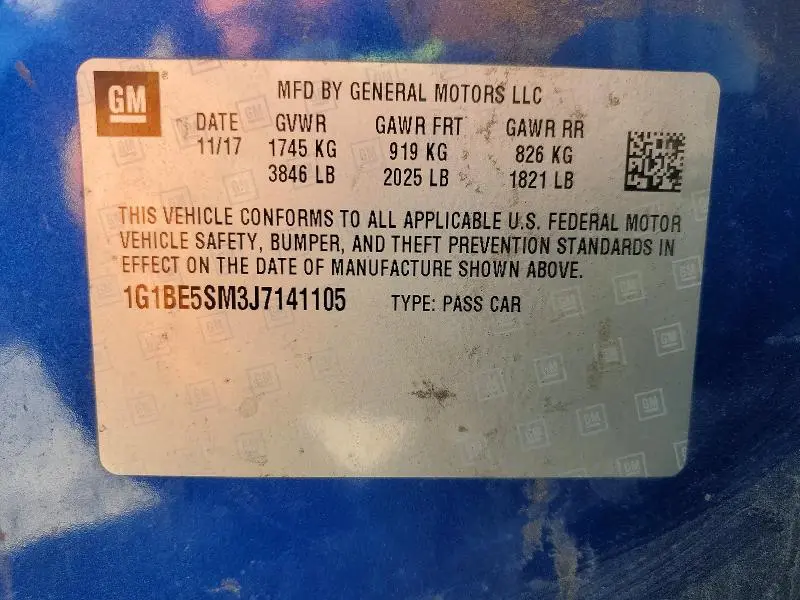 2018 CHEVROLET CRUZE LT  