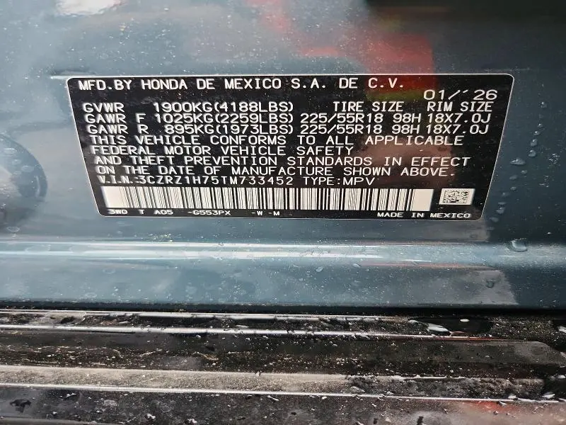 2026 HONDA HR-V EXL  
