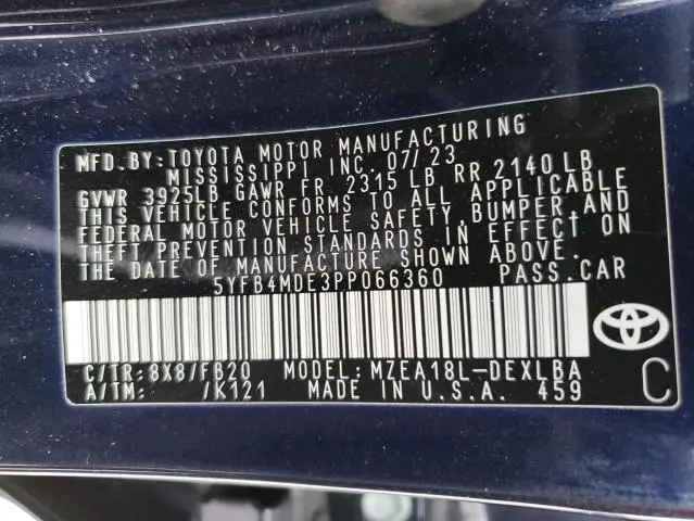 2023 TOYOTA COROLLA LE  