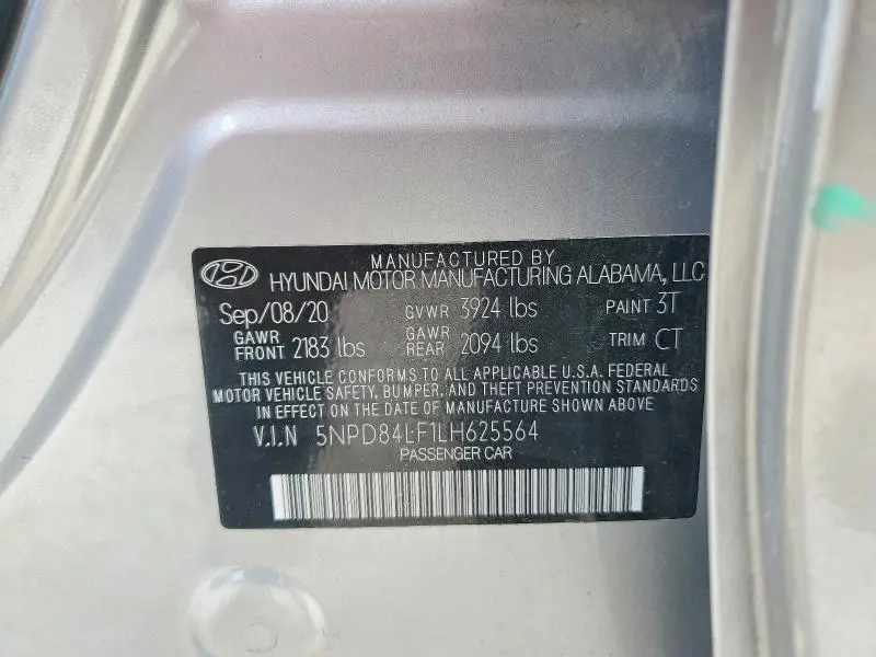 2020 HYUNDAI ELANTRA SEL  