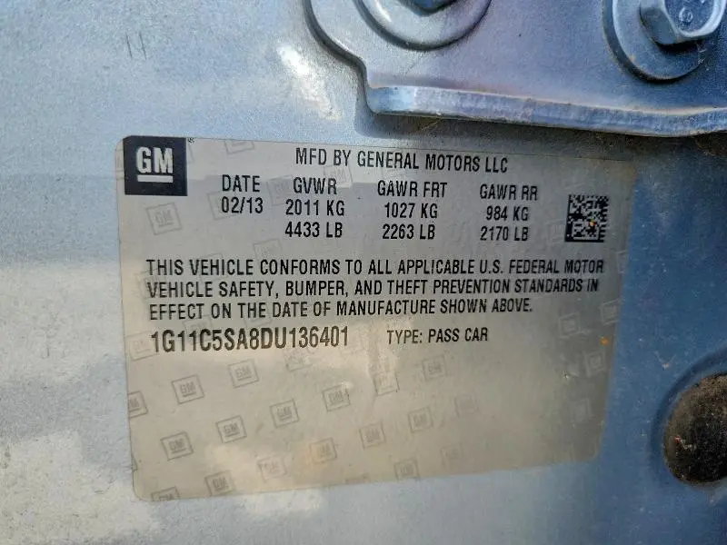 2013 CHEVROLET MALIBU 1LT  