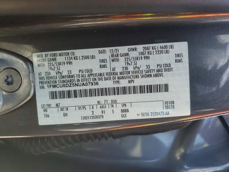 2022 FORD ESCAPE TITANIUM  