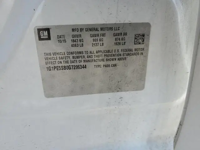 2016 CHEVROLET CRUZE LIMITED LT  