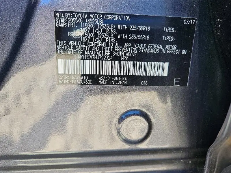 2017 TOYOTA RAV4 LIMITED  